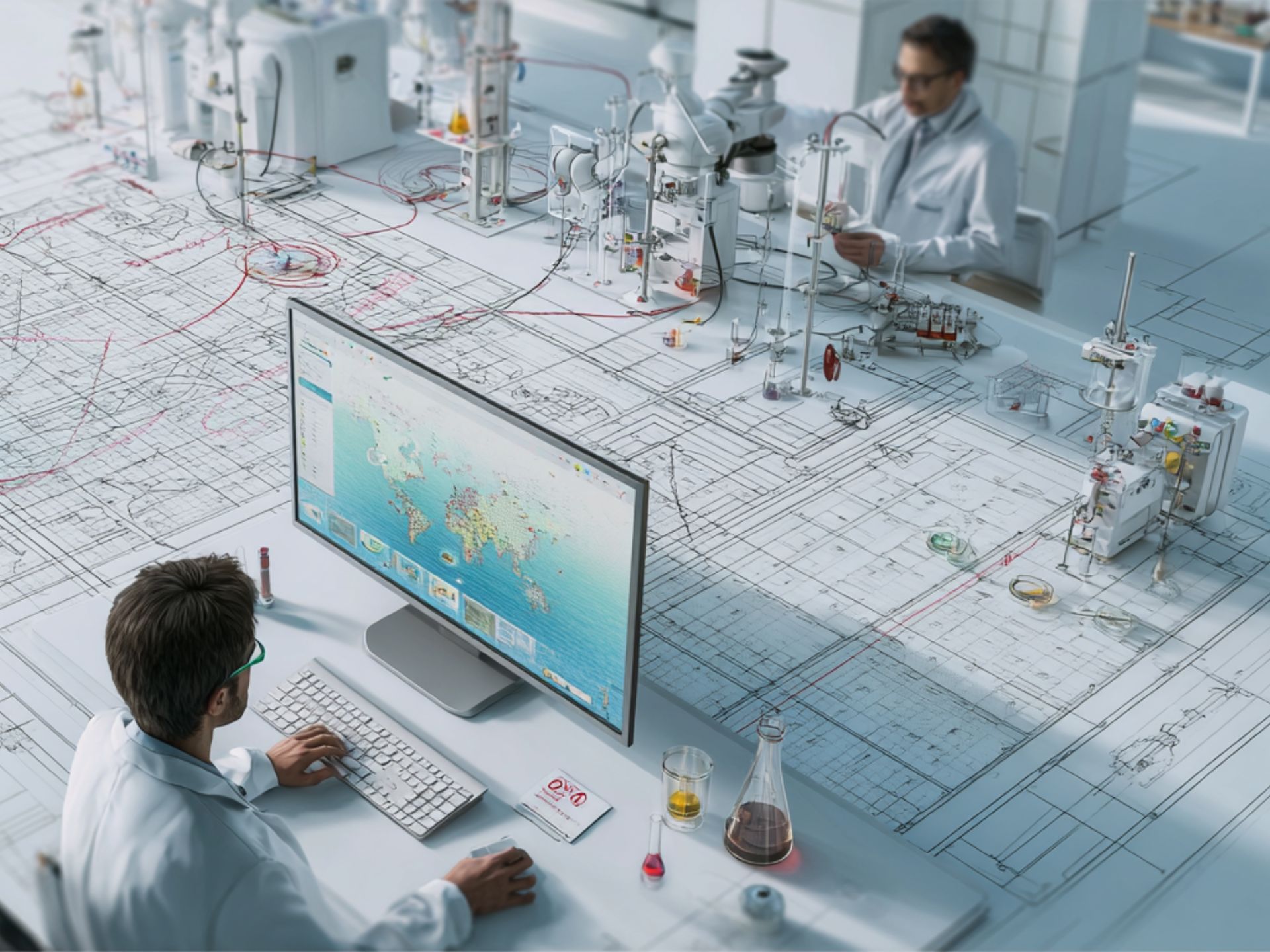 Isometric labratory doing data science
